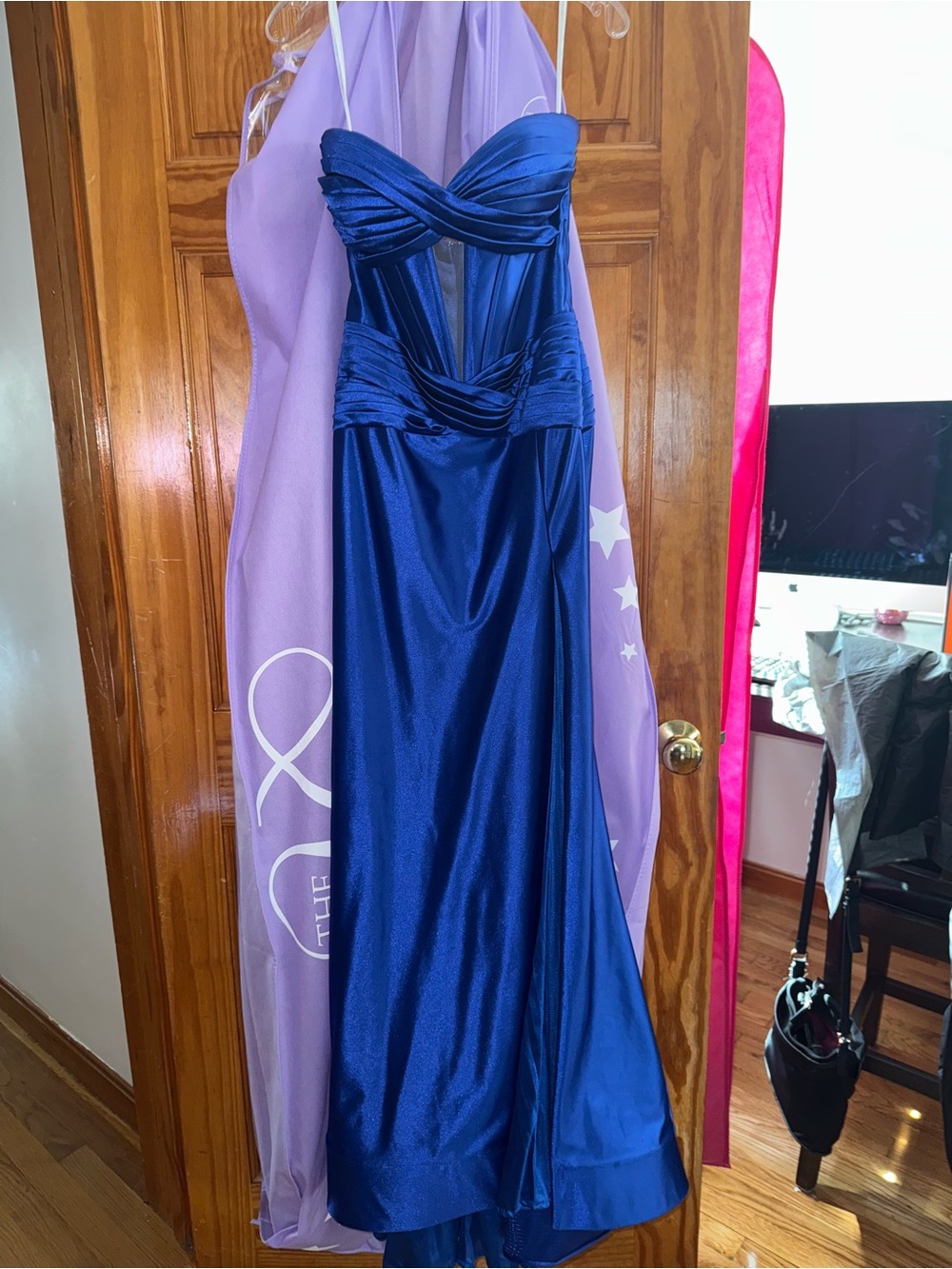 Royal Blue Strapless prom dress